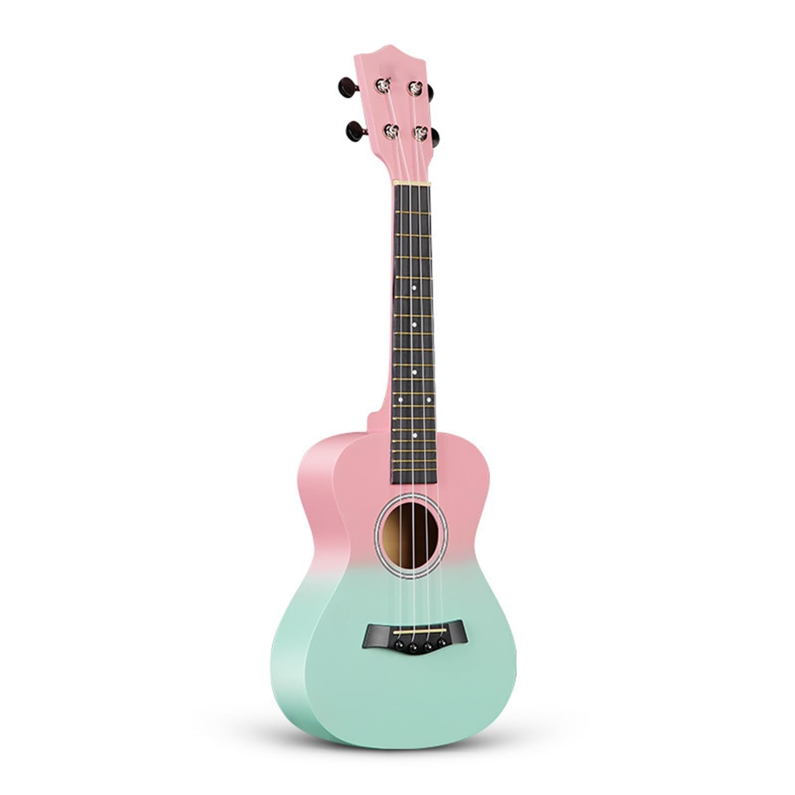 Profesjonalne ukulele 23-calowe Ukulele Hawajska Czterostrunowa Mała Gitara Drewniana(Pink)