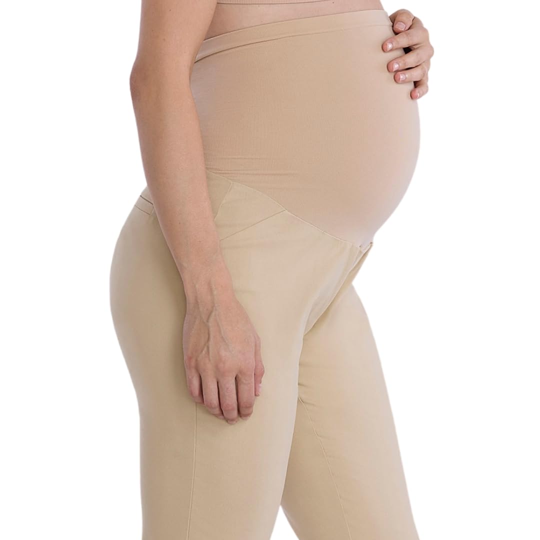 Motherhood Maternity Pantalón de Maternidad Cómodo, Súper Elástico sobre El Vientre, Ajustado, Casual, para El Trabajo, Xs-3x - Pantalones de Vestir Mujer