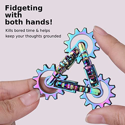 Infinity Gear Fidget Toy, Adults Never Ending Flippy Metal Fidget Finger Toys, Relief Stress Anxiety Edc Fidget, Cool And Mesmerizing #TOP2