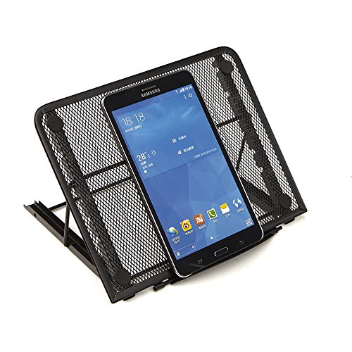 Mind Reader Adjustable Mesh Tablet Stand Organizer, Black