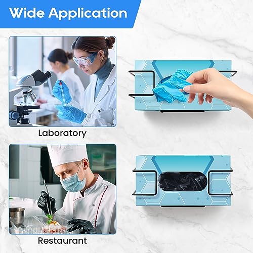 Image of THYGIFTREE Glove Box Holder Wall Mount Dispenser, 2 Pack with 1 Small + 1 Large Rack, Small Fits 100 Count Boxes, Large Fits 100 & 200 Count Boxes, Fits Most Nitrile Latex & Vinyl Glove Boxes, Black