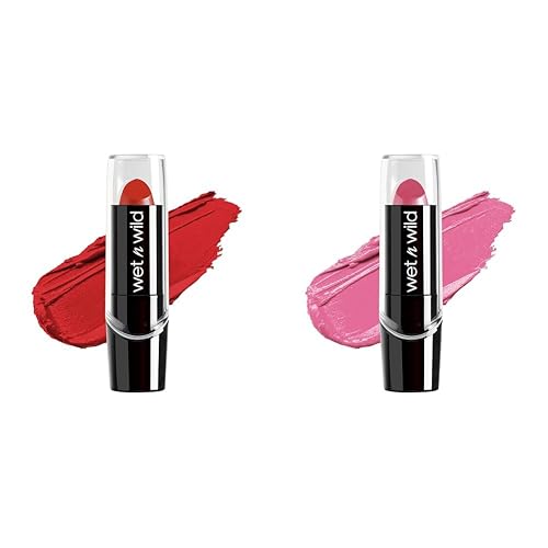 wet n wild Silk Finish Lipstick Cherry Frost Red Pink Ice Bundle