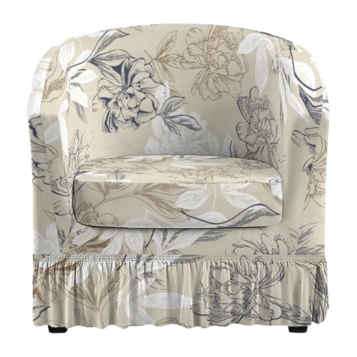GOSTADY 2 Piece Club Chair Slipcover Stretch Barrel Armchair Chair Covers Slipcovers Soft Removable Washable Chair Covers Protectors for Living Room Chair Couch Covers
