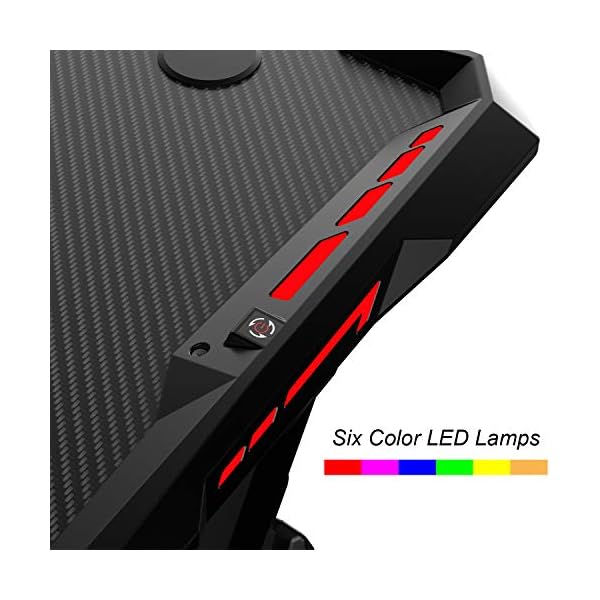 sogesfurniture Gaming Desk Ergonomic Computer Gaming Table PC Gaming Desks with LED Lights, Large Mouse Pad, Cup Holder and Headphone Hook,BHEU-ST-R3 - Image 7
