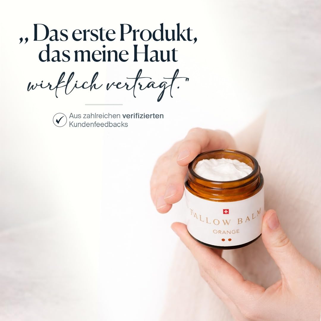 Balm Pure – Rindertalg Creme geruchsneutral für Gesicht & Körper | Beef Tallow Gesichtscreme bei trockener Haut | Naturkosmetik ohne Chemie, grasgefüttert, Swiss Made | 60 ml