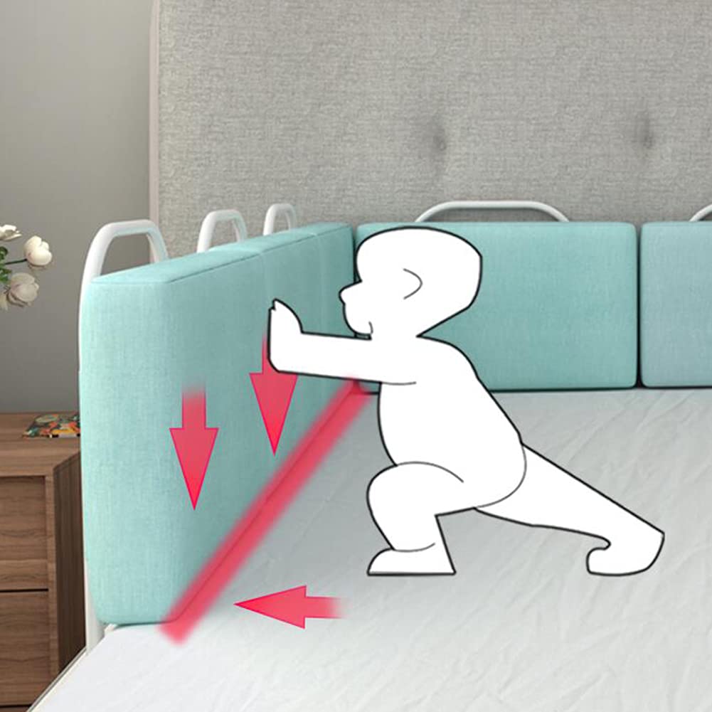 Valla De Cama con Riel Lateral De Seguridad, Barandilla De Cama para Niños, Protector De Protección De Seguridad Portátil, Barandilla De Cama Anticaída, Barrera De Valla De Deflector De Cabe