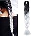 Produktbild Braids Extensions Flechten Hair Extensions Crochet Haar Kunsthaar Kanekalon Colorful 1pcs-24"-100g Schwarz zu Weiß