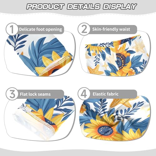 Lovely Starfish Sunflower Girls Leggings Soft Stretch Workout Yoga Dance Pants for Kids Casual Tights3