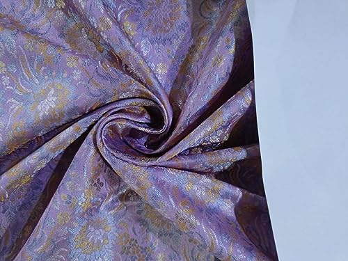 Tissu brocart de soie couleur lavande française BRO886A 111,8 cm de large pour styliste