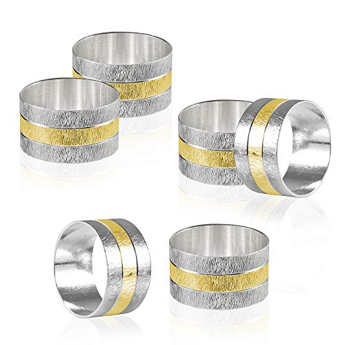 Picowe Napkin Rings, Set of 6 Elegant Metal Buckles Decorative Napkin Ring for Dining Table Parties Wedding, Christmas, Thanksgiving Day Dinner