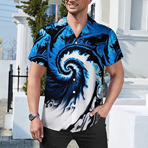 Trippy Mysterious Tie Dye Vortex 3D Graphic Short Sleeved Shirt Button Shirt2