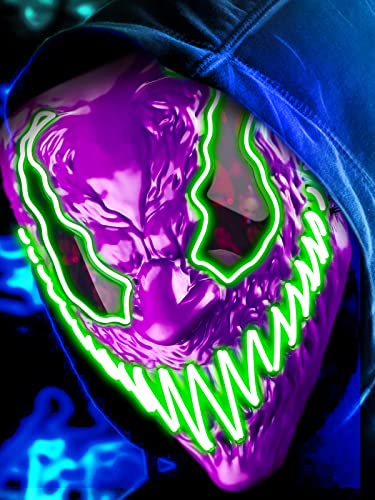 Quanquer Halloween Mask Led Light Up Mask For Adults Kids cover