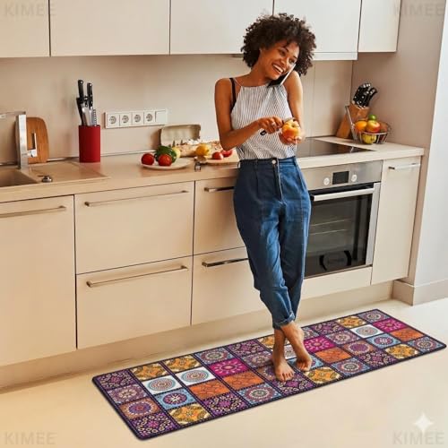 Image of VANZAVANZU KIMEE 2 Pcs Kitchen Mat Set Entrance Door Mat Waterproof Washable Durable Non-Slip Rectangular Runner Mat for Home Kitchen Bathroom Floor