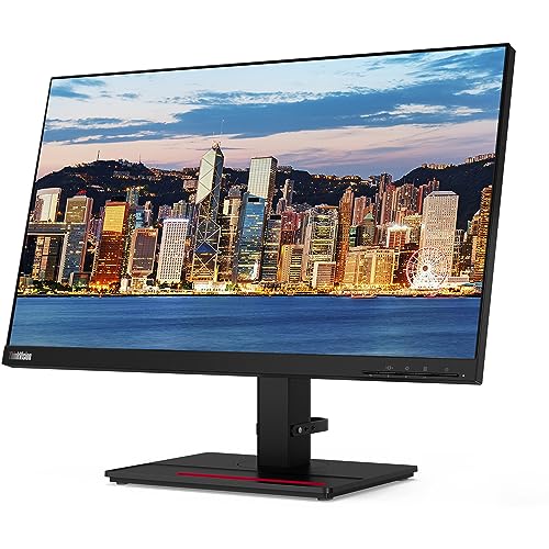 Image of Lenovo ThinkVision P24h 2560 x 1440 LED QHD LCD, 2-Pack Bundle with HDMI, DisplayPort, Daisy Chain Ready, Dock, USB-C, USB Hub, Dual Monitor Stand, MK540 Wireless Keyboard and Mouse, and Wrist Pad