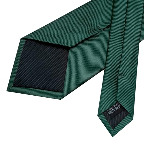 Image of JEMYGINS Formal Necktie Solid Color Tie and Pocket Square with Tie Clip Lapel Pin Sets for Men 4PCS
