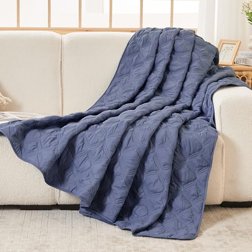 Image of Litanika Oversized King Quilt Bedding Set, 128x120 Inch Super King Dark Blue Grey Comforter Bedspreads Lightweight Bed Coverlets Boho Bedding Cover Decor All Season,3 Pieces (1 Quilt & 2 Pillowcases)