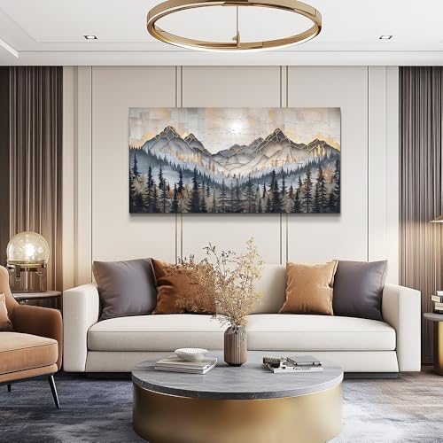 PHAOHUAXM Large Wall Art For Bedroom Wall Decor For Living Room Modern Office Dining Room Decor Abstract Ink-Wash Landscape Mountain Wall Pictures Printed Canvas Mountain Artwork Home Decor 20"X40"