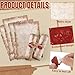Sinload Vintage Writing Invitations Set Includes 100 Letter Antique Scroll Rustic Papers 100 Wax Seal Stickers 3 Strands of Twine for Valentines Mother Stationery Old Medieval Cardstock(5 x 7 Inch)
