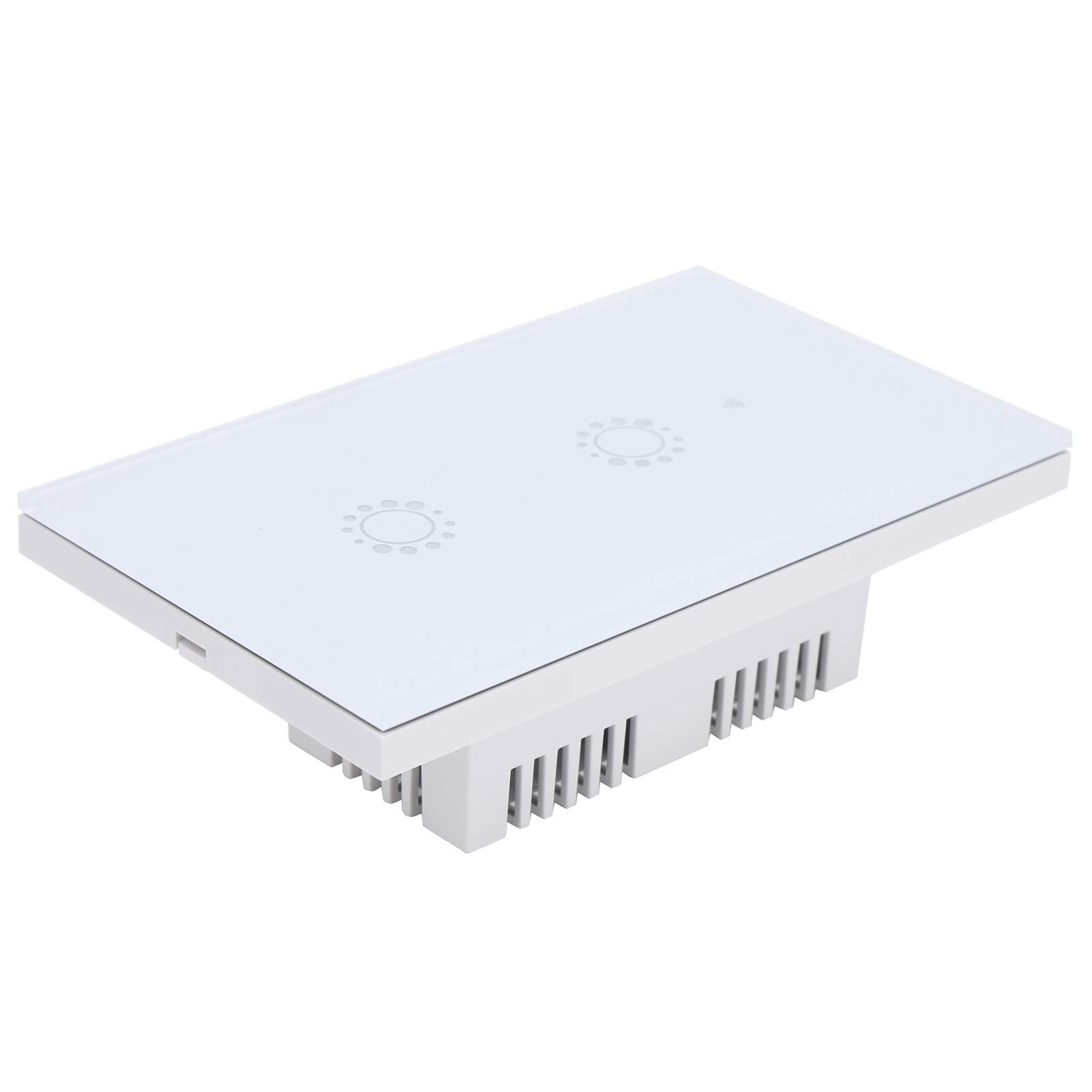 Yosoo Health Gear Interruptor Táctil Wifi, Interruptor Táctil Inteligente de 2 Canales de 95 a 240 VCA, Control Remoto de Aplicaciones, Soporte de Voz, de Luz de Pared para Usuarios de Talleres de