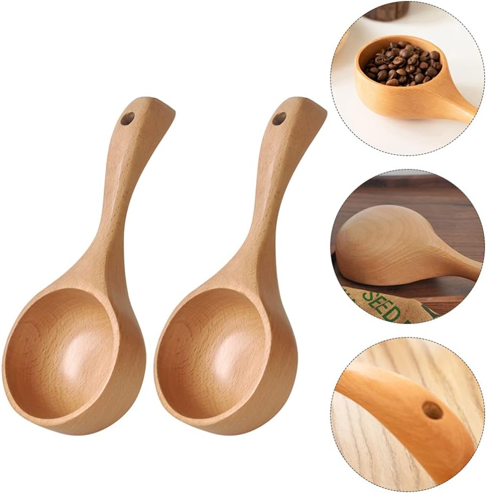 MaGiLL 1Pc Wooden Coffee Ground Spoon Coffee Spoons Wooden Coffee Spoon for Ground Beans or TeaSoup Cooking Mixing Stirrer Kitchen