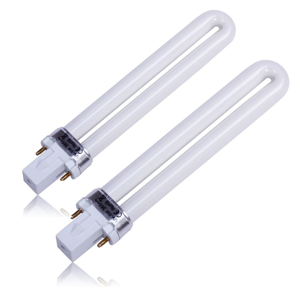 Lizusidtsy New Professional Electronic 2pcs 365nm 9W Nail Dryer UV Lamp Light Bulb Tube Replacement Art Nail Polish Manicure