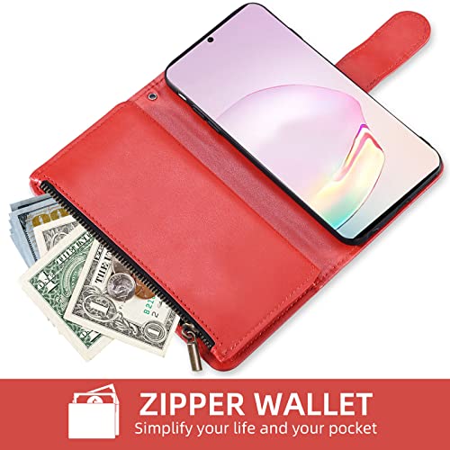 Étui à rabat Galaxy Note 20 Ultra rouge avec compartiments cartes - 4