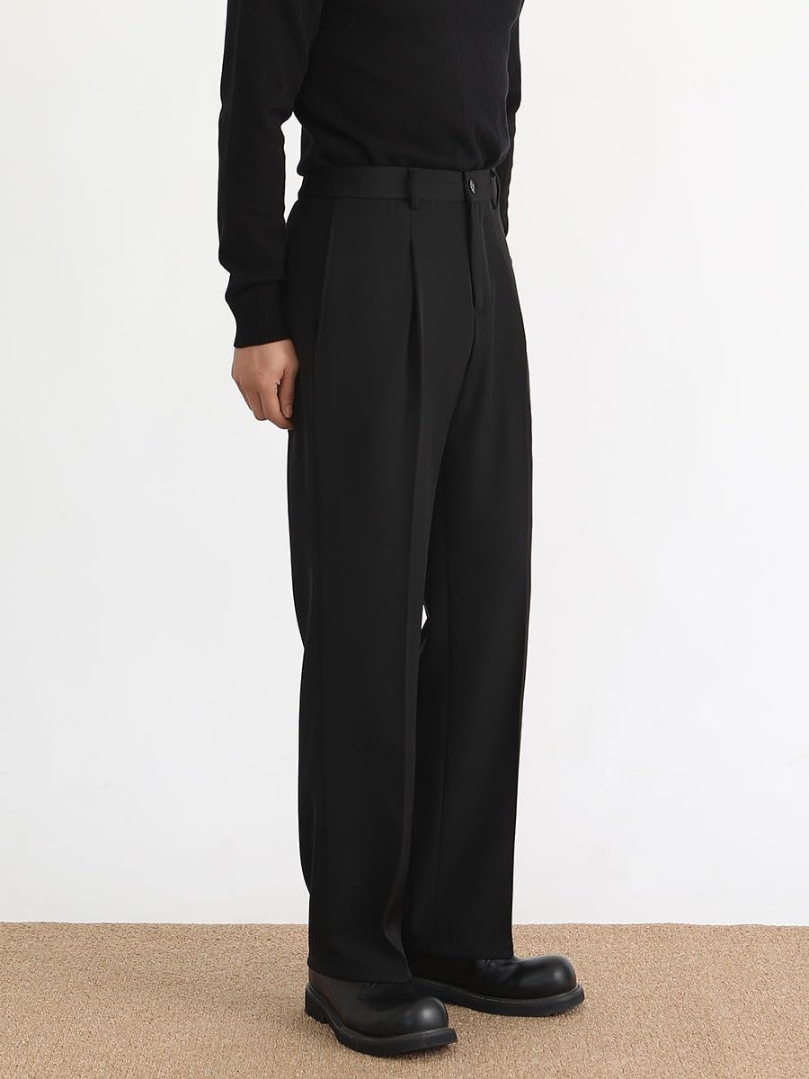 Men's Casual Dress Pants Spring Summer Straight Wide Drop Trousers Pants for Men