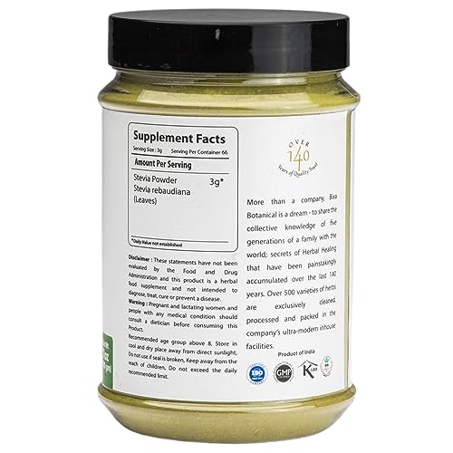 Bixa Botanical S47-196 Stevia Leaf Powder (Stevia Rebaudiana) | 200 Grams / 7 Oz | Unprocessed Stevia Sugar | Natural Alternative To Processed Sugar | Ayurvedic Herbal Supplement thumb #1