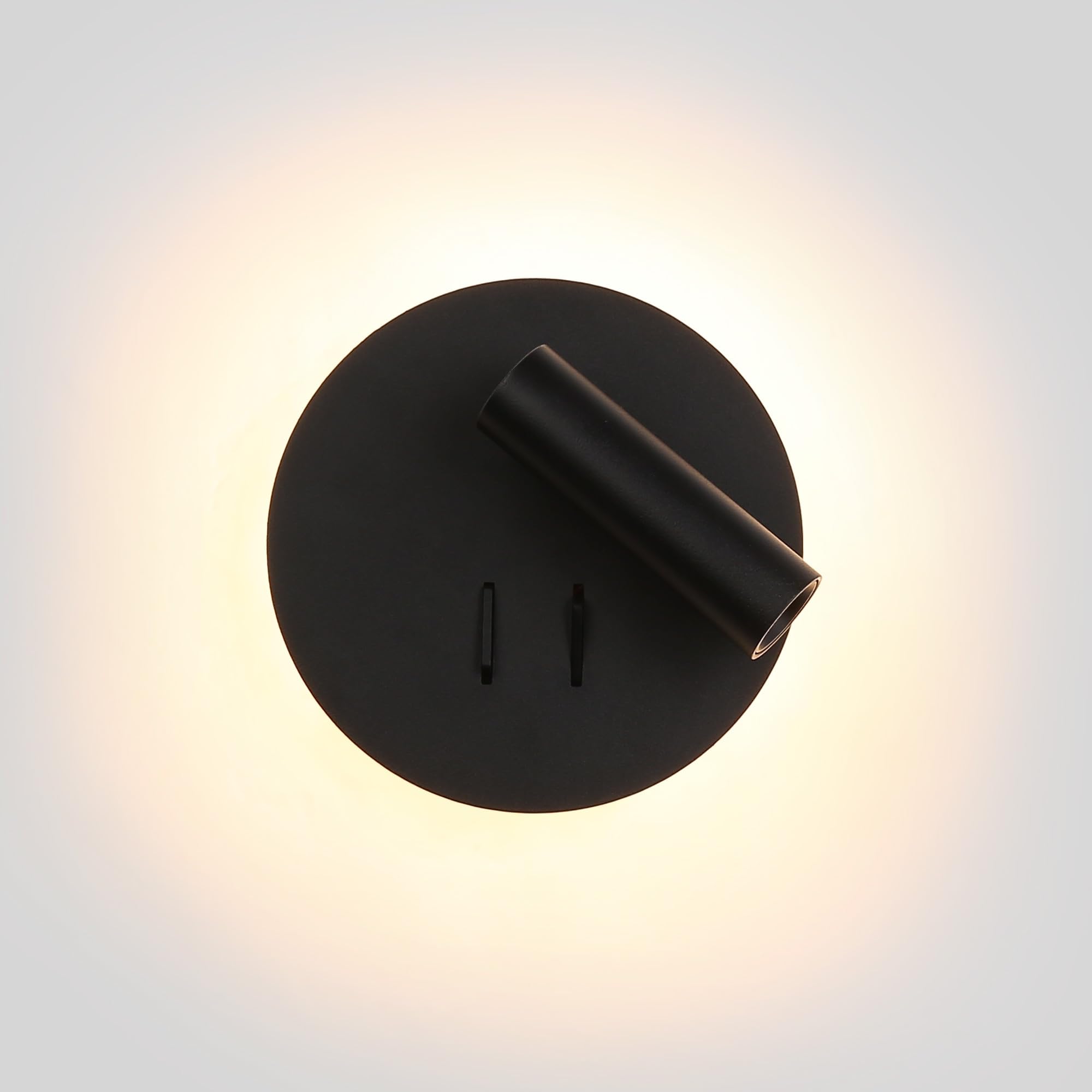 BARCELONA LED - Applique murale "Quart" avec lumière de lecture orientable et lumière d'ambiance - 3W + 6W - Blanc chaud 3000K - Idéal pour têtes de lit, chambres, salle d'étude.