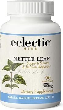 Eclectic Herb - Nettle Leaf Capsules Urtica Dioica | Supports Sinuses + Immune Response | Natural Herbal Supplement | US-Grown, Non-GMO, Vegan, Gluten Free 90 CT | 300 mg