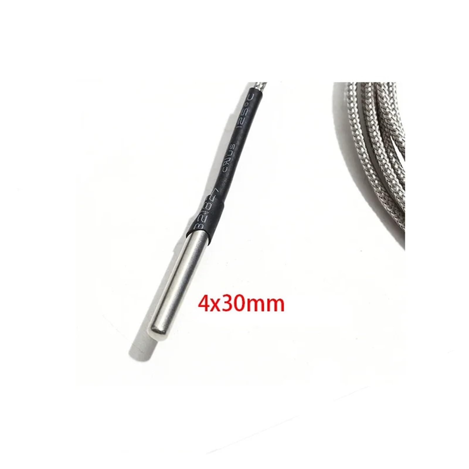 Termopar de prueba de temperatura de acero inoxidable tipo KJ PT100, sonda del Sensor de 4x30MM, cable de PTFE blindado de 1M, 2M, 3, 5M(PT100,Cable Length 5m)