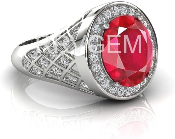Natural Ruby RING 4.00 Ratti Certified Handcrafted Finger Ring With Beautifull Stone manik RING Silver Plated for Men and Women