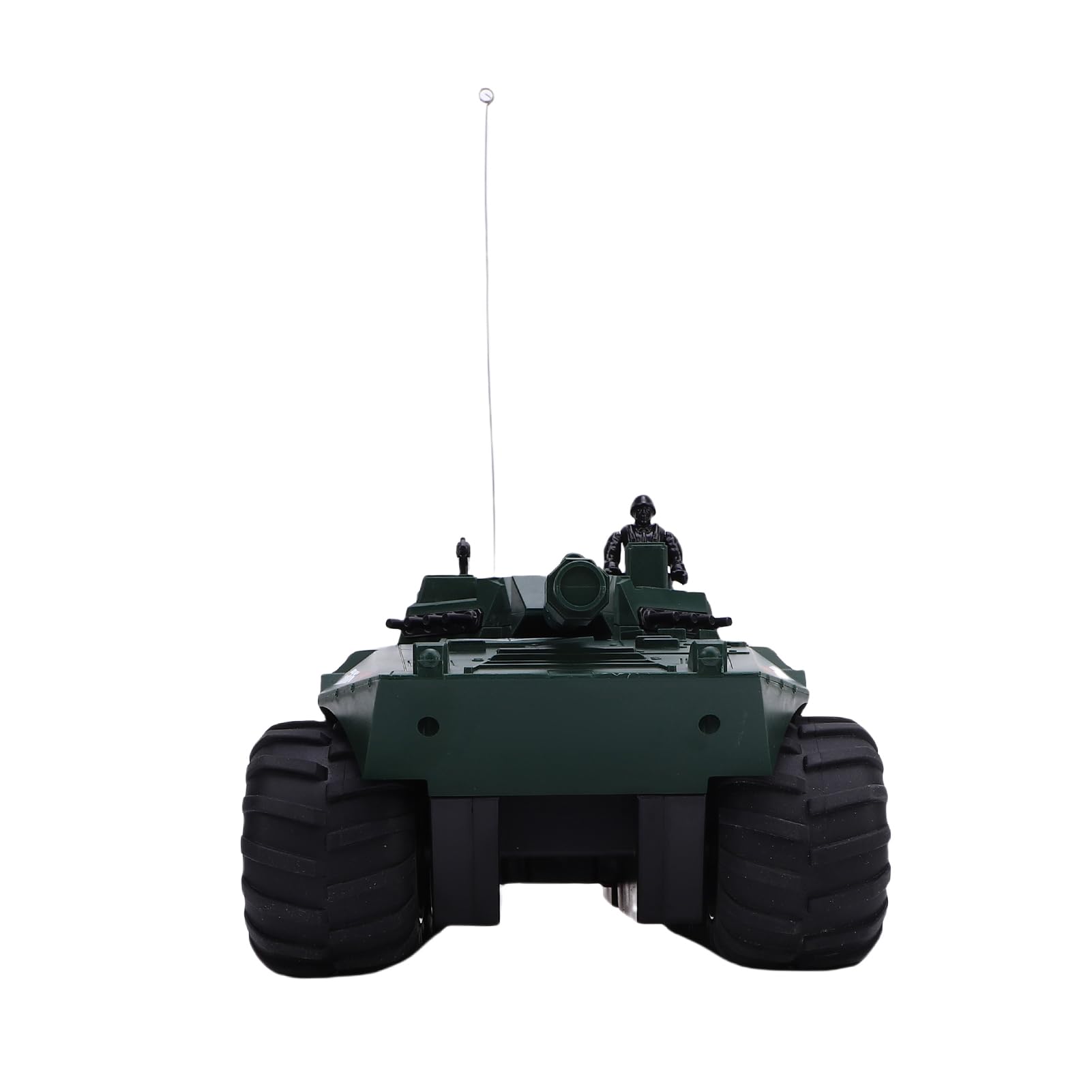 Carro armato RC giocattolo in scala 1/32 2.4GHz anfibio 8 ruote motrici Veicolo telecomandato Rotazione a 360 gradi Arrampicata su tutti i terreni RC Auto per bambini Adulti (Verde 2 batterie)