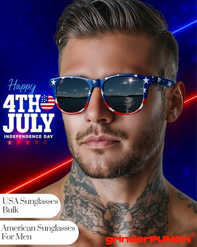 grinderPUNCH USA American Flag Sunglasses Stars and Stripes3