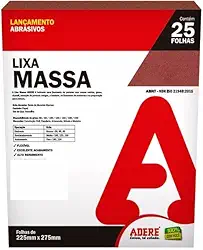 Lixa Massa Grão 80 25 Folhas de 225 X 275MM Adere