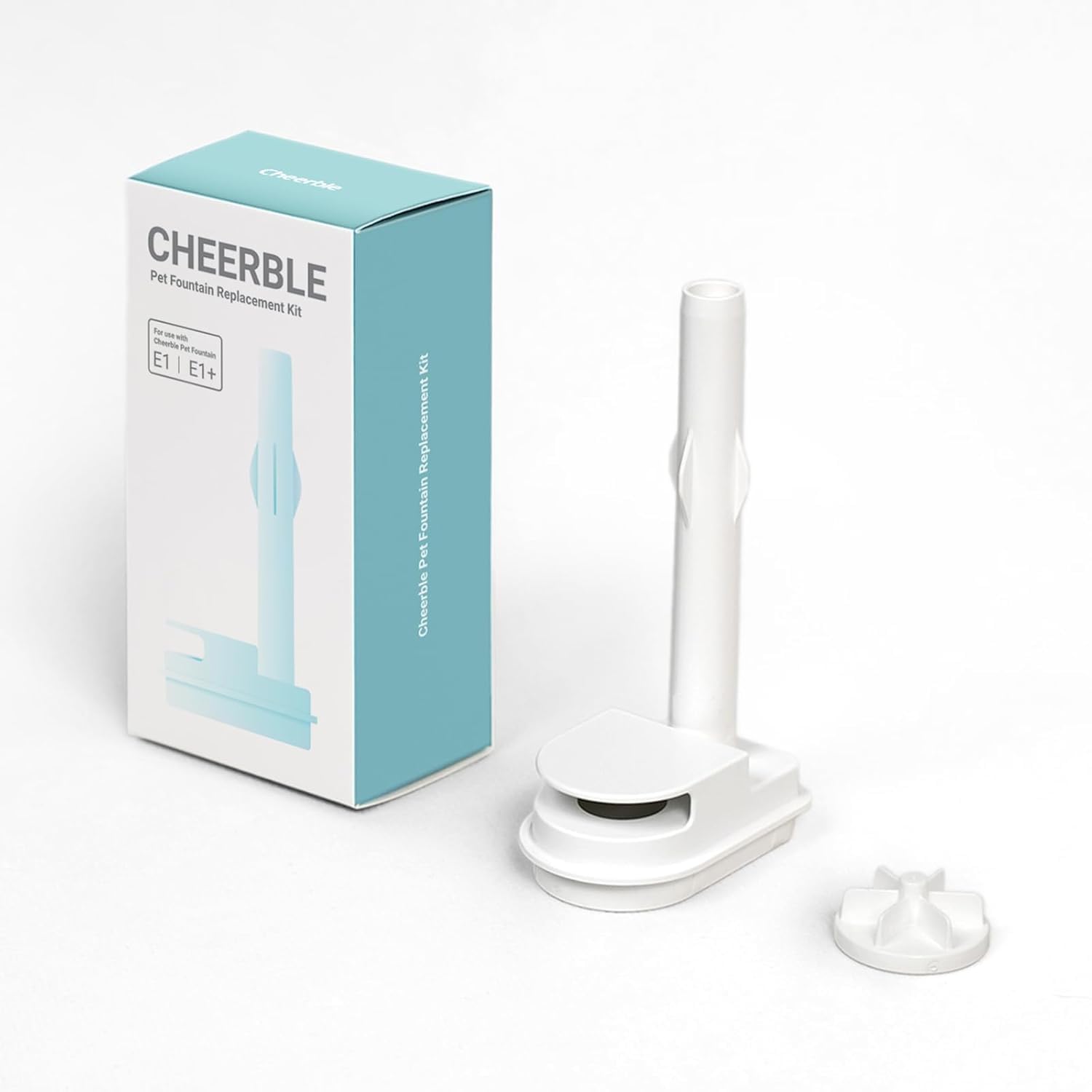 Cheerble Replacement Cleaning Set for Elfin E1/E1+ Cat Water Fountain - Impeller & Pipe (Care Kit), White
