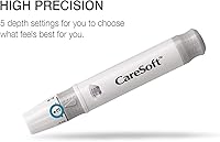 Vista 3 de CareSoft Dispositivo de punción - Compatible con kit de monitoreo de glucosa en sangre CareSens y la mayoría de lancetas diabéticas