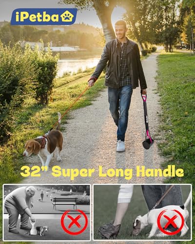 Image of Large Dog Pooper Scooper for Yard, 32 inch Long Handle, No Bending | Save Back, Heavy Duty, Powerful Jaw Grip, One-Hand Operation, Mess-Free Pickup for Grass Gravel Concrete, Easy to Rinse