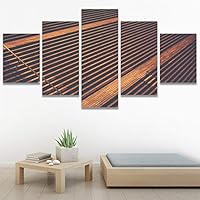 SIGNWIN 5 Panel Canvas Wall Art Solid Structures for Home Decorations Ready to Hang - 60