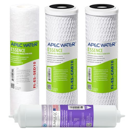 APEC Water Systems FILTER-SET-ESPH High Capacity Replacement Filter Set For Essence Series Alkaline Reverse Osmosis Water Filter System Stage 1-3&6