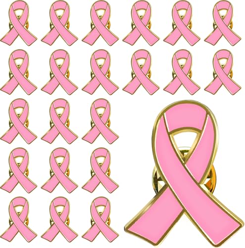6/12/25/50/100/200 pieces pink ribbon pins breast cancer awareness brooch enamel lapel pin women badge Nurse doctor Charity fundraising public events survivor bulk