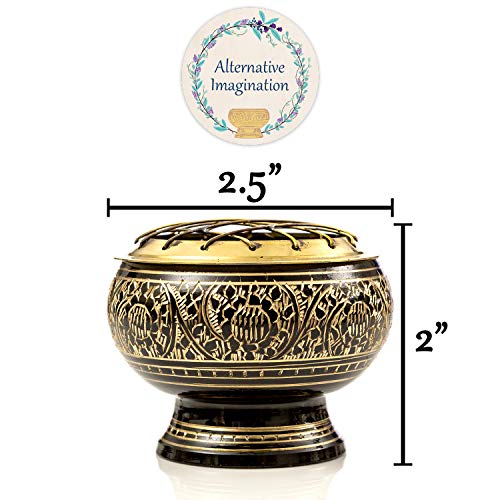 Alternative Imagination B018SWCBYY Black Brass Incense Holder thumb #1