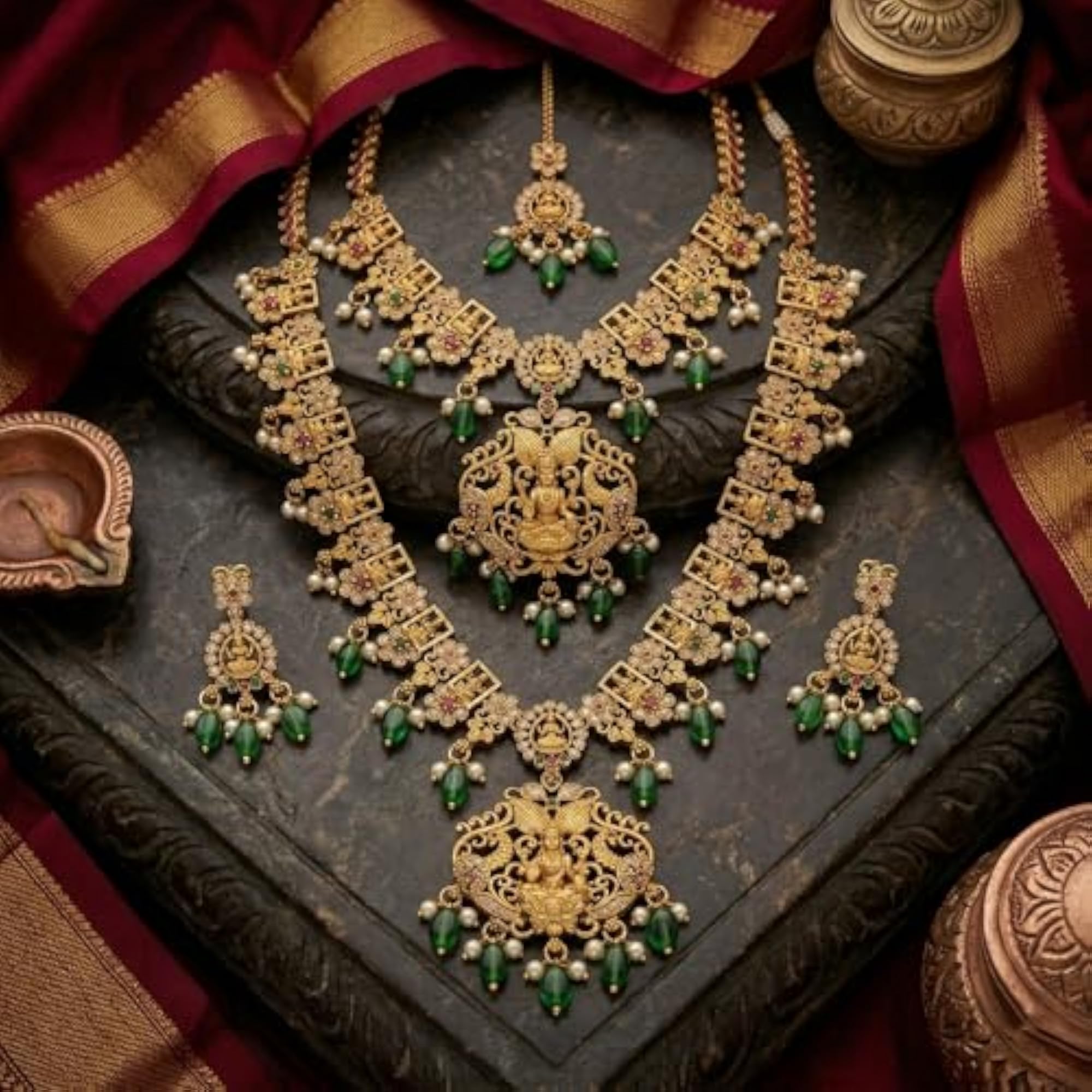 Maharani Temple Grand Statement Jewellery Set