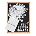 Felt Like Sharing Letter Board (Black Felt - 12”x16”) – Changeable Message Board with 3 Sets of Felt Board Letters for Home, Office & Aesthetic Room Decor – Wall Letterboard Signs In Oak Frame