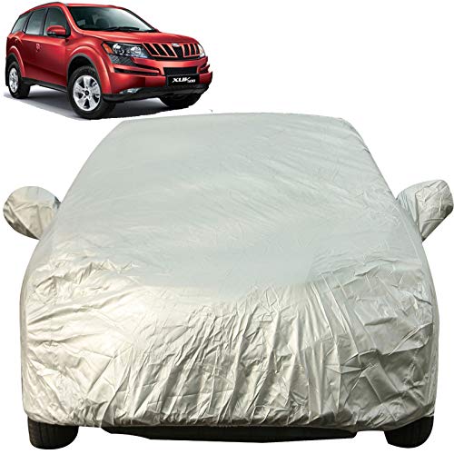 Image of Autofact Waterproof Premium Silver Matty Triple Stitched Car Body Cover with Mirror Pocket for Mahindra XUV500