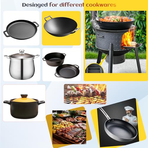 Multifunction Wood Burning Stove, 2.2mm Diamond-Pattern Steel Portable Grill,Rocket Stove with Large Grill Rack for Outdoor Cooking, Backyard, Camping & Off-Grid Living by Generic - Used condition - Image 4