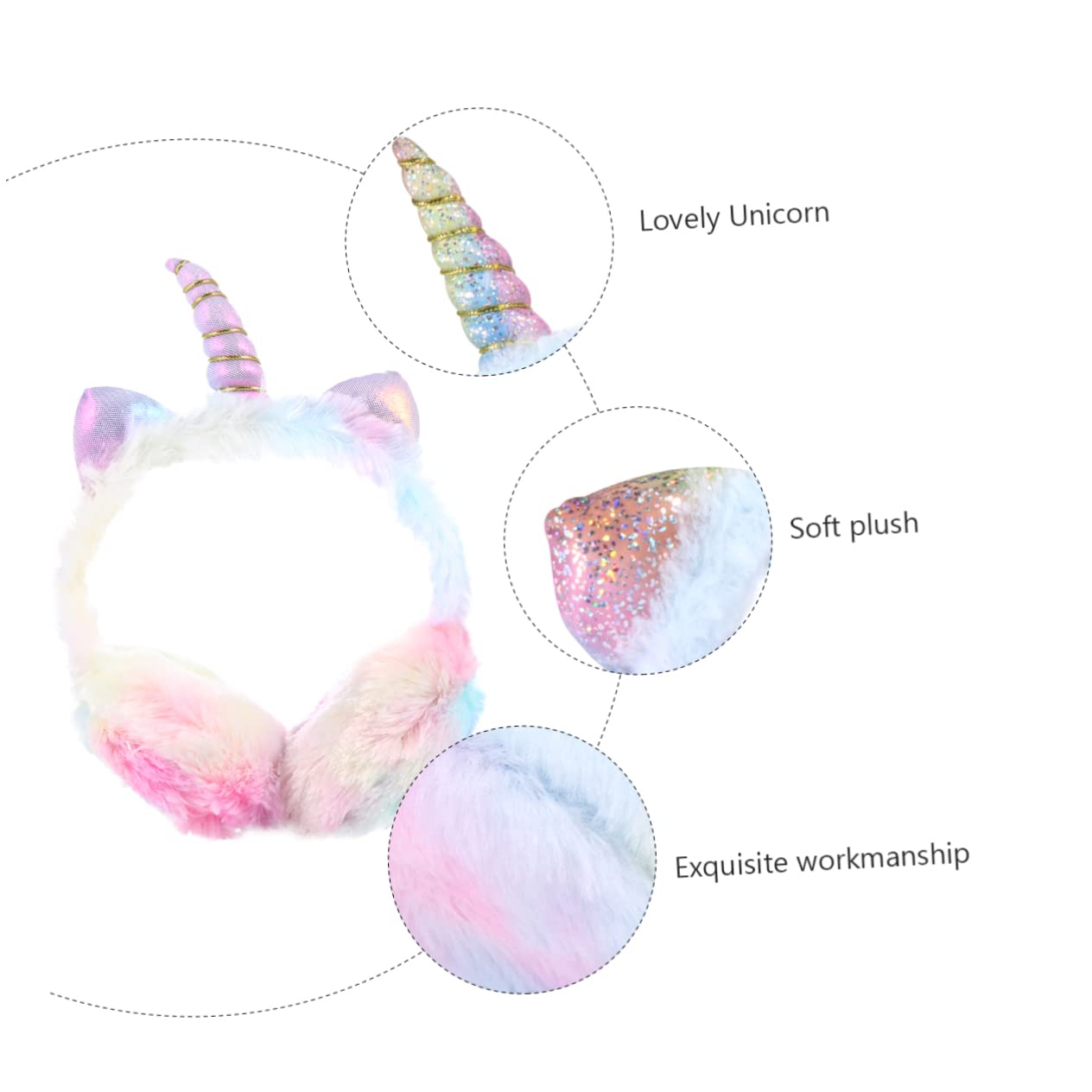 Ipetboom Lovely Unicorn Earmuff for Warm Fleece Ear Warmer Winter Ear Cover for Boys Cute Gradient Design present for Cold Weather