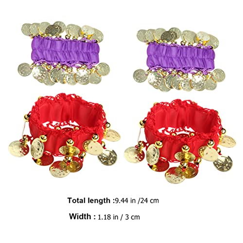 EXCEART 2 pares de pulseiras elásticas para dança do ventre dança do ventre e tornozelos para dança