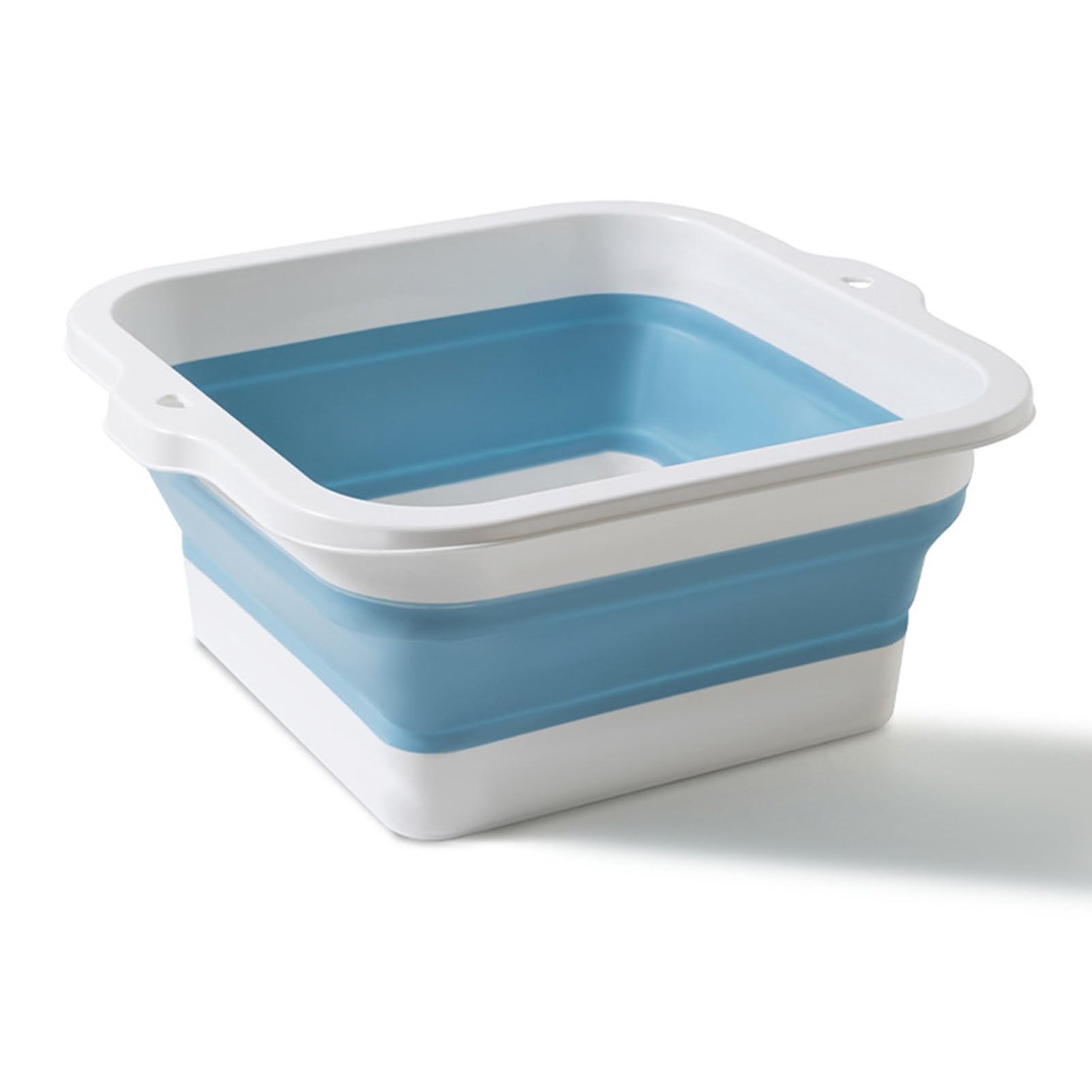 Collapsible Foot Bath, Foldable Foot Bucket Portable Foot Basin Silicone Soaking Tub Foot Soaking Basin Portable Washing Basin for Home Travel (Blue)