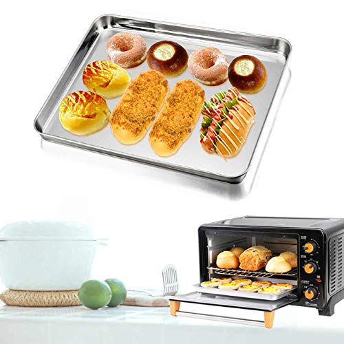 Buy TeamFar Baking Sheet Cookie Sheet Set of 2, Pure Stainless Steel